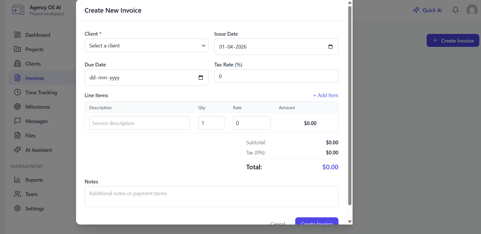Invoices : Create Client Invoices in Minutes, No Spreadsheets, No Third-Party Tools